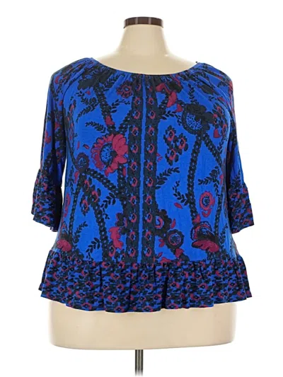 Pre-owned Style & Co 3/4 Sleeve Blouse In Blue