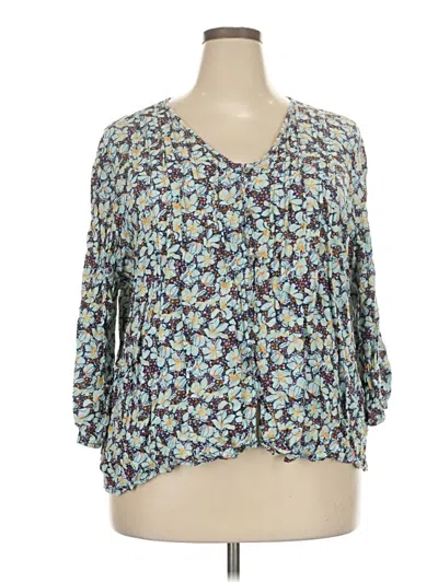 Pre-owned Style & Co 3/4 Sleeve Blouse In Blue