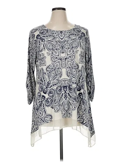 Pre-owned Style & Co 3/4 Sleeve Blouse In Blue