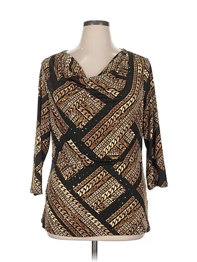 Pre-owned Style & Co 3/4 Sleeve Blouse In Brown