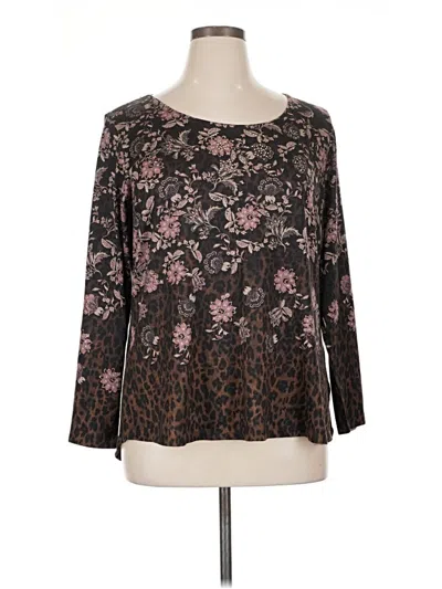 Pre-owned Style & Co 3/4 Sleeve Blouse In Brown