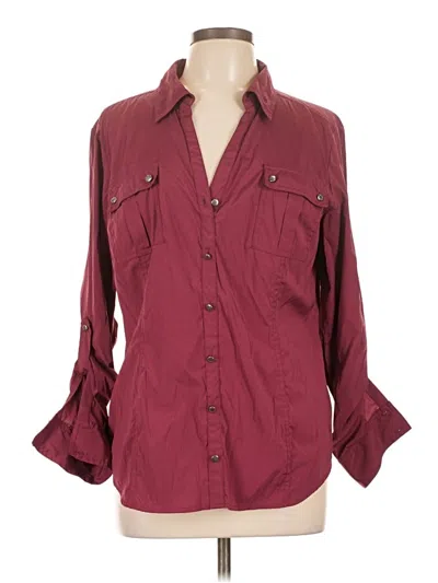 Pre-owned Style & Co 3/4 Sleeve Blouse In Burgundy