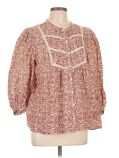 Pre-owned Style & Co 3/4 Sleeve Blouse In Burgundy