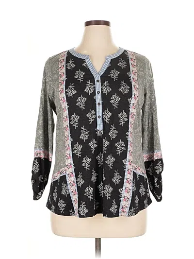 Pre-owned Style & Co 3/4 Sleeve Blouse In Gray