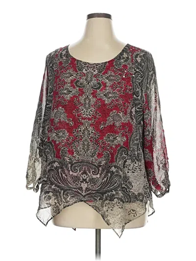 Pre-owned Style & Co 3/4 Sleeve Blouse In Gray