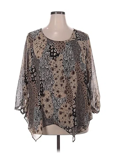 Pre-owned Style & Co 3/4 Sleeve Blouse In Gray