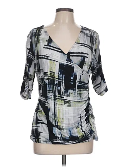Pre-owned Style & Co 3/4 Sleeve Blouse In Gray