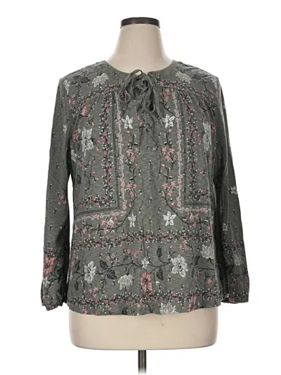 Pre-owned Style & Co 3/4 Sleeve Blouse In Gray
