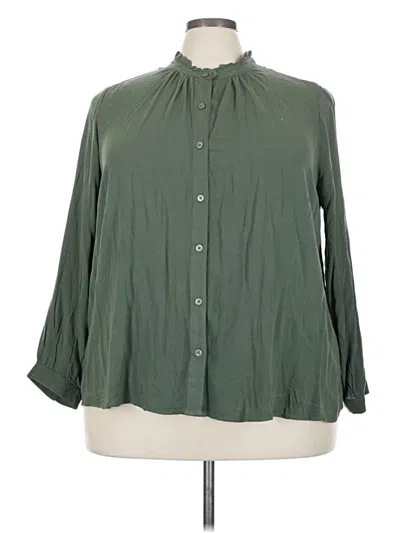 Style & Co 3/4 Sleeve Blouse In Green