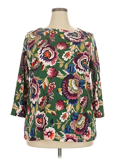 Pre-owned Style & Co 3/4 Sleeve Blouse In Green