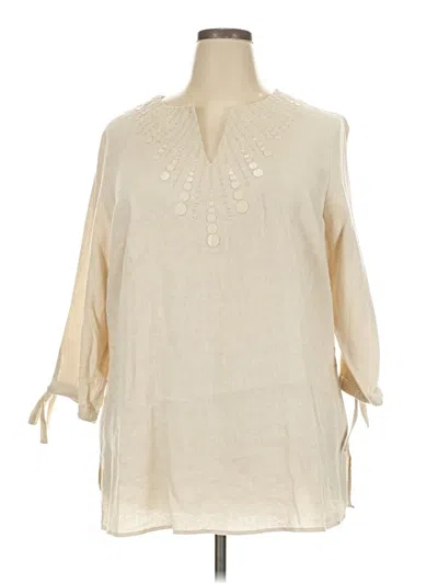 Pre-owned Style & Co 3/4 Sleeve Blouse In Ivory