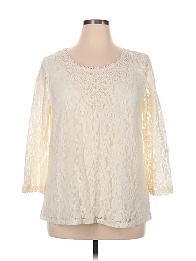Pre-owned Style & Co 3/4 Sleeve Blouse In Ivory