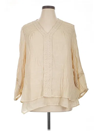 Pre-owned Style & Co 3/4 Sleeve Blouse In Ivory