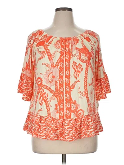 Pre-owned Style & Co 3/4 Sleeve Blouse In Orange