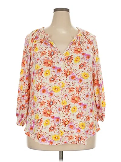Pre-owned Style & Co 3/4 Sleeve Blouse In Orange