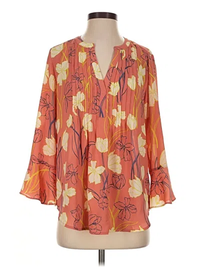 Style & Co 3/4 Sleeve Blouse In Orange