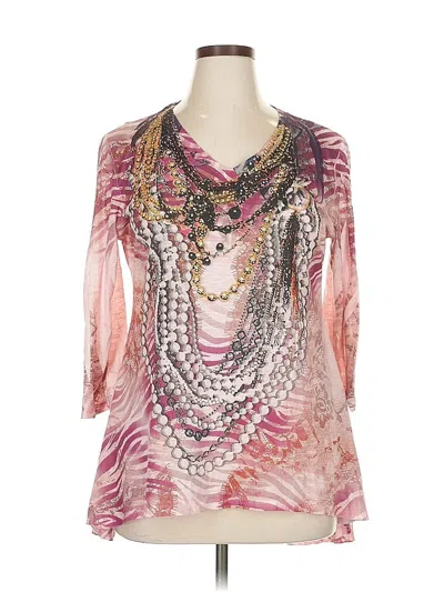 Pre-owned Style & Co 3/4 Sleeve Blouse In Pink