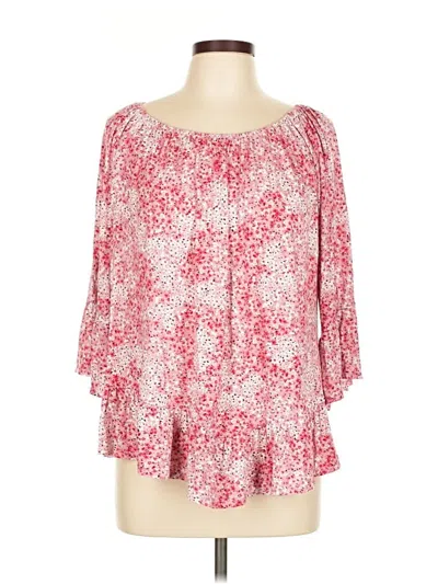 Pre-owned Style & Co 3/4 Sleeve Blouse In Pink