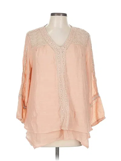 Pre-owned Style & Co 3/4 Sleeve Blouse In Pink