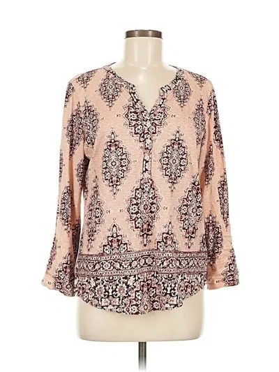 Pre-owned Style & Co 3/4 Sleeve Blouse In Pink