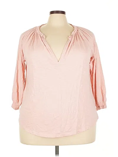 Pre-owned Style & Co 3/4 Sleeve Blouse In Pink