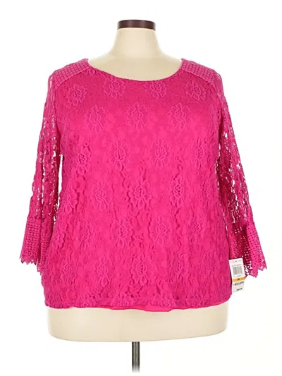 Style & Co 3/4 Sleeve Blouse In Green