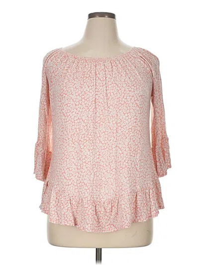 Pre-owned Style & Co 3/4 Sleeve Blouse In Pink