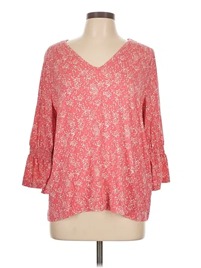 Style & Co 3/4 Sleeve Blouse In Pink