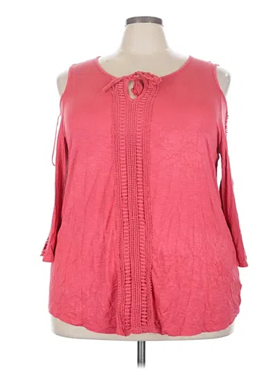 Pre-owned Style & Co 3/4 Sleeve Blouse In Pink