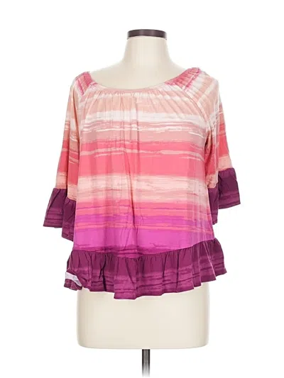Pre-owned Style & Co 3/4 Sleeve Blouse In Pink