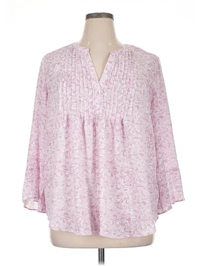 Pre-owned Style & Co 3/4 Sleeve Blouse In Pink