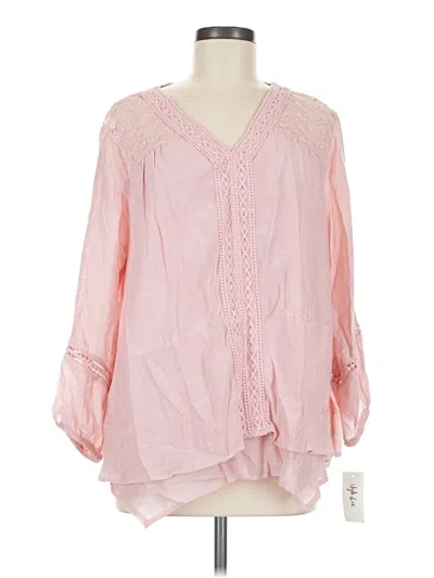 Style & Co 3/4 Sleeve Blouse In Pink