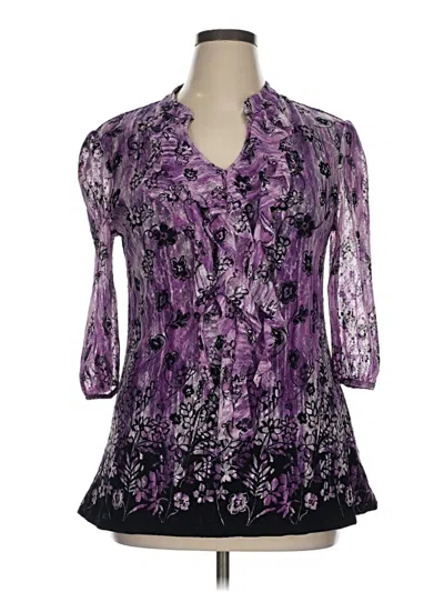 Pre-owned Style & Co 3/4 Sleeve Blouse In Purple
