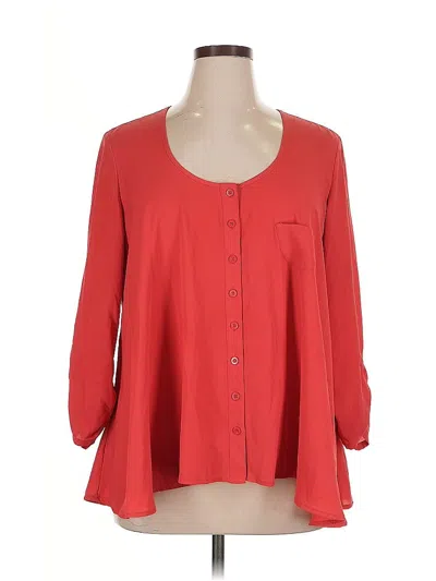 Pre-owned Style & Co 3/4 Sleeve Blouse In Red