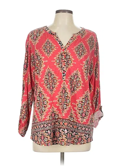 Pre-owned Style & Co 3/4 Sleeve Blouse In Red