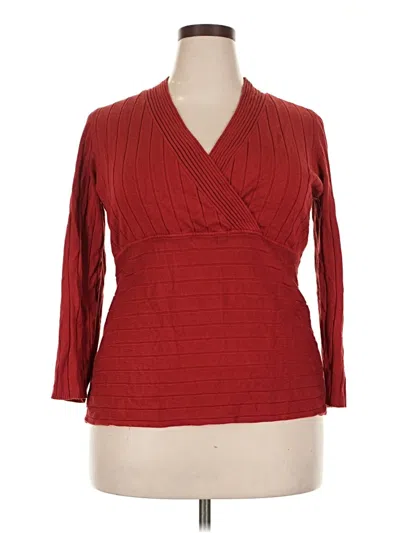 Pre-owned Style & Co 3/4 Sleeve Blouse In Red
