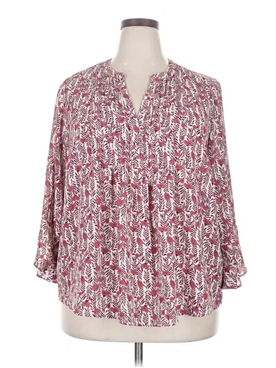 Pre-owned Style & Co 3/4 Sleeve Blouse In Red
