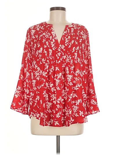 Pre-owned Style & Co 3/4 Sleeve Blouse In Red