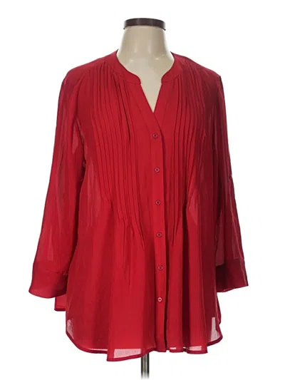 Pre-owned Style & Co 3/4 Sleeve Blouse In Red