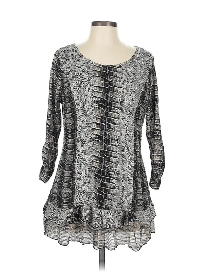 Pre-owned Style & Co 3/4 Sleeve Blouse In Silver