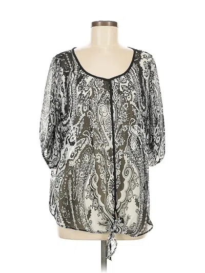 Pre-owned Style & Co 3/4 Sleeve Blouse In Silver