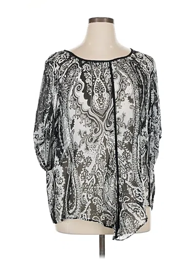 Pre-owned Style & Co 3/4 Sleeve Blouse In Silver