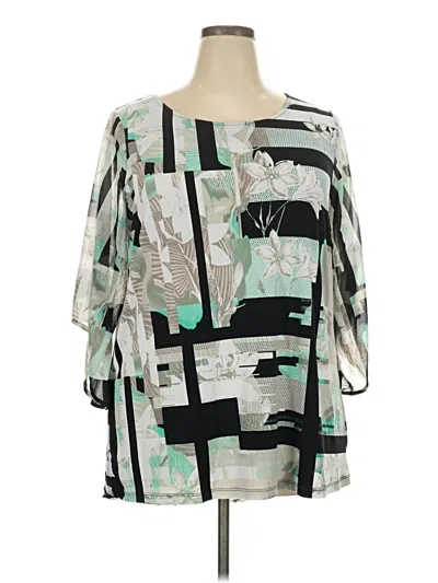 Pre-owned Style & Co 3/4 Sleeve Blouse In Silver