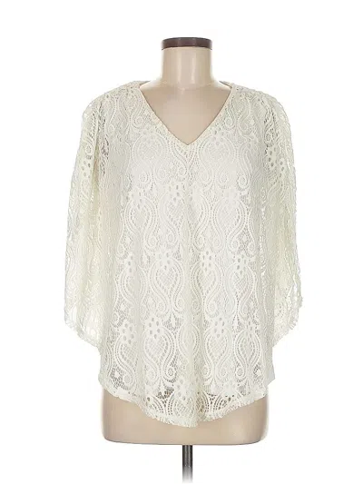 Pre-owned Style & Co 3/4 Sleeve Blouse In White