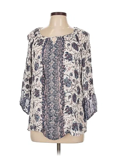 Pre-owned Style & Co 3/4 Sleeve Blouse In White