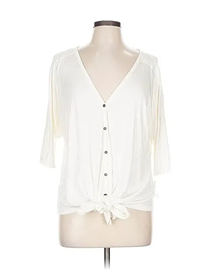 Style & Co 3/4 Sleeve Blouse In White