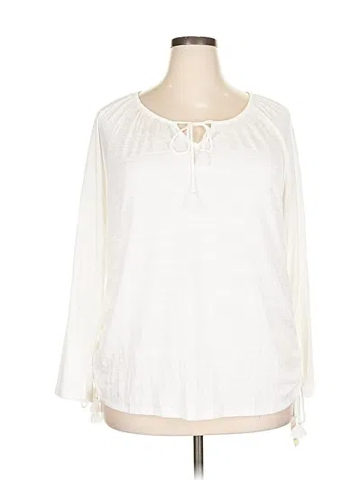 Pre-owned Style & Co 3/4 Sleeve Blouse In White