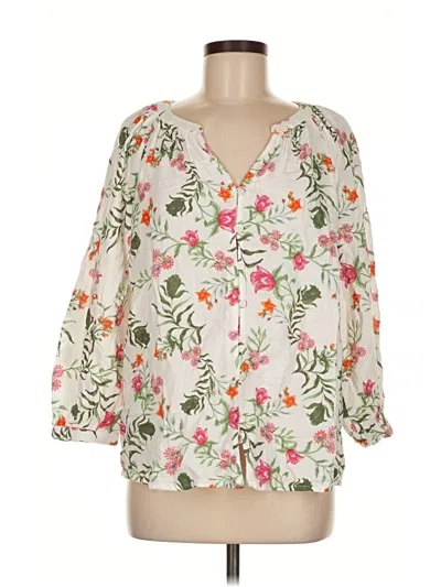 Pre-owned Style & Co 3/4 Sleeve Blouse In White