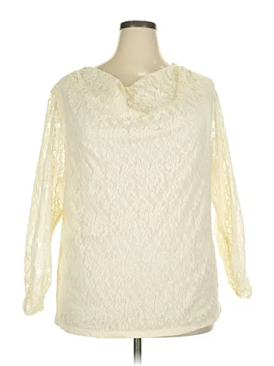 Pre-owned Style & Co 3/4 Sleeve Blouse In White