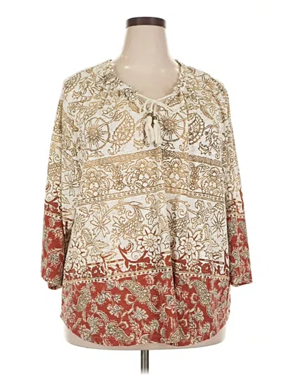 Pre-owned Style & Co 3/4 Sleeve Blouse In White